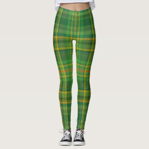 Vintage green Plaid, St Patricks day Leggings