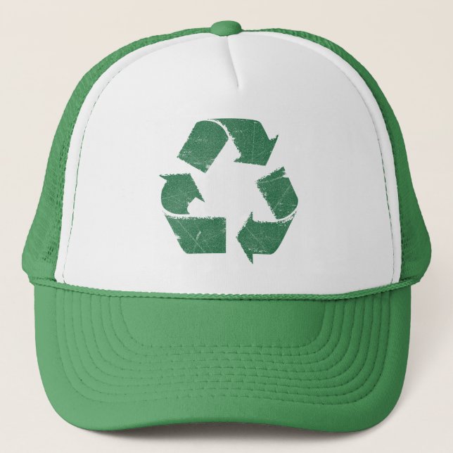 Vintage Green Recycle Sign Trucker Hat (Front)