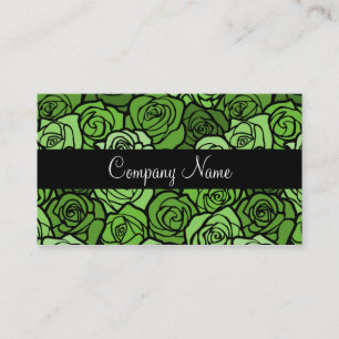 Vintage green roses Business Card