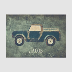 Vintage Green Rusty Truck Old Rustic Texture Tissu Tissue Paper