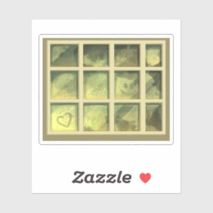 Vintage Green Scrapbook Sticker Window