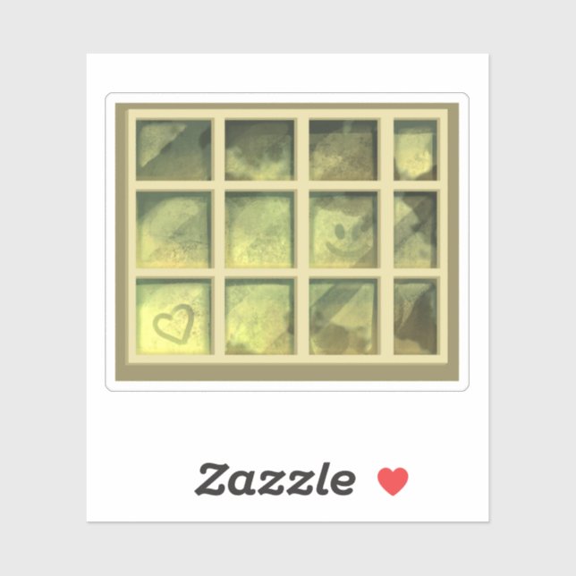 Vintage Green Scrapbook Sticker Window (Sheet)