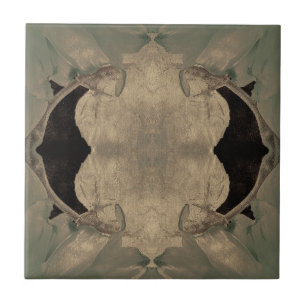 Vintage Green Sepia Black Victorian Art Nouveau Tile