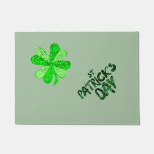 Vintage Green sequin shamrock St Patrick glitter Doormat