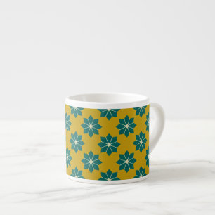 Vintage Green Southern France Flower Pattern Espre Espresso Cup