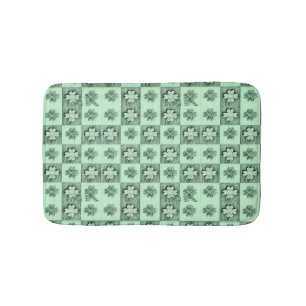 Vintage Green St Patrick retro shamrock pattern B Bath Mat