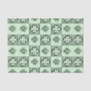 Vintage Green St Patrick retro shamrock pattern  T Tissue Paper