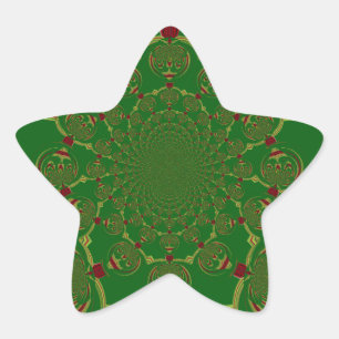 Vintage Green Star Sticker