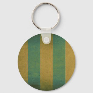 Vintage green striped deck chair cover key ring