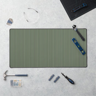 Vintage Green Stripes Desk Mat