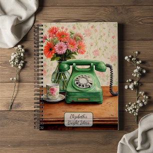 Vintage Green Telephone Notebook