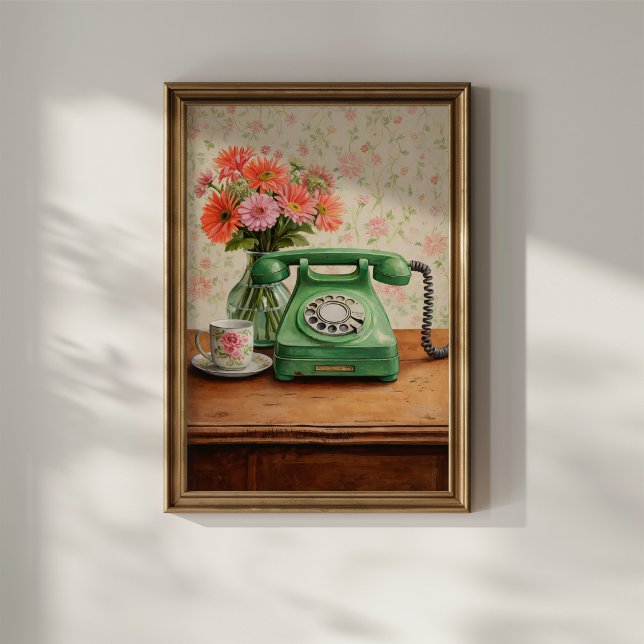 Vintage Green Telephone Poster (Creator Uploaded)