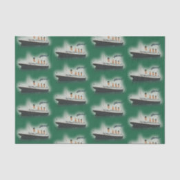 Vintage Green Titanic Ship Christmas Tissue Paper