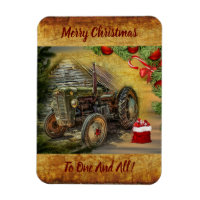 Vintage Green Tractor Barn Christmas
