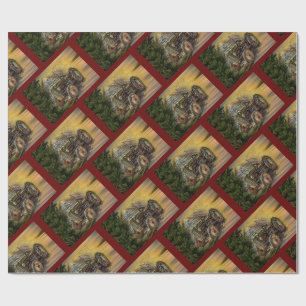 Vintage Green Tractor Rustic Old Barn Wrapping Paper
