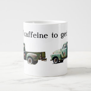 Vintage Green Truck Caffeine Fuel Large Coffee Mug