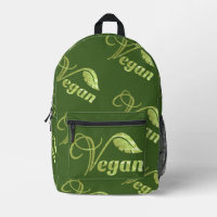 Vintage Green Vegan Logo Leaf 