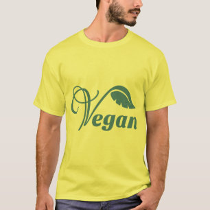Vintage Green Vegan Logo Leaf T-Shirt