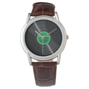 Vintage Green Vinyl Record Album Retro Watch