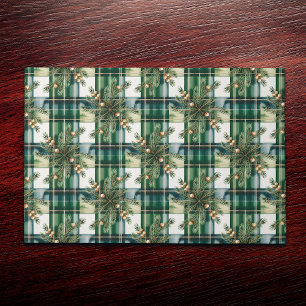 Vintage Green White Gingham Pattern Doormat