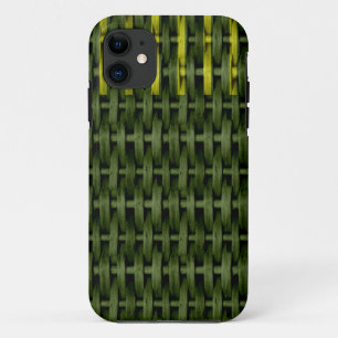 Vintage green wicker art graphic design iPhone 11 case