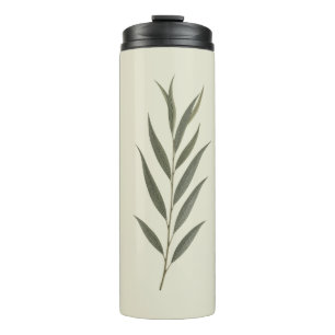 Vintage Green Willow Leaves Thermal Tumbler