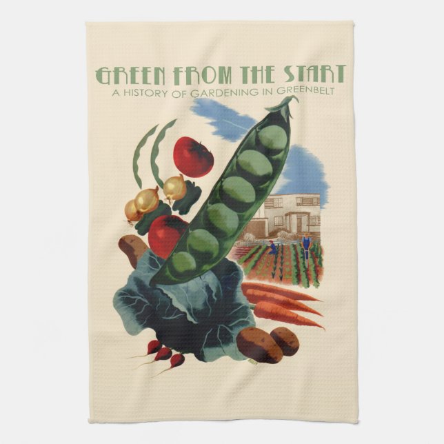 Vintage Greenbelt kitchen towel (Vertical)