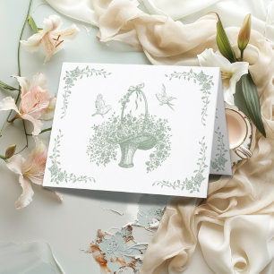 Vintage Greenery Elegant Thank You Card