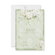 Vintage Greenery Floral Elegant Sage Green Wedding