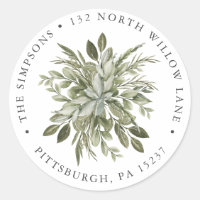 Vintage Greenery Return Address