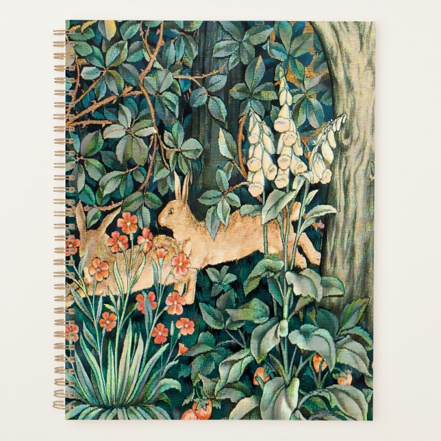 Vintage "Greenery" - Tree Flower & Rabbit Planner (Front)