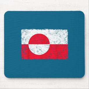 Vintage Greenland Flag Retro Greenlander Artwork Mouse Mat