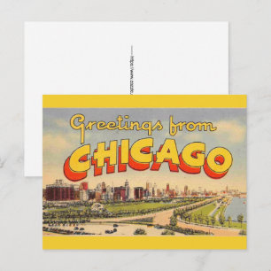 Vintage Greeting from Chicago Postcard