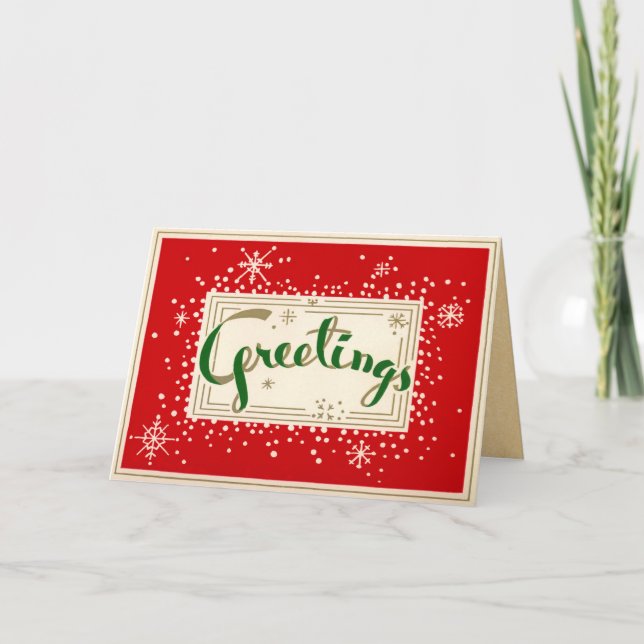 Vintage Greetings Christmas Card (Front)