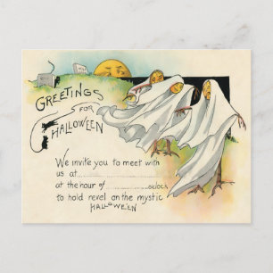 Vintage Greetings for Halloween—Invitation  Postcard