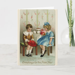 Vintage Greetings for the New Year, Holiday Card