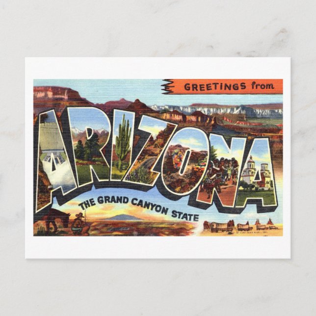 Vintage Greetings from Arizona Postcard (Front)
