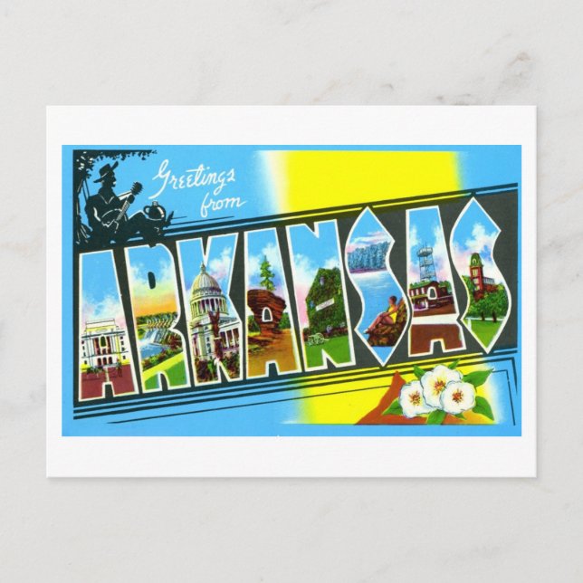 Vintage Greetings from Arkansas Postcard (Front)