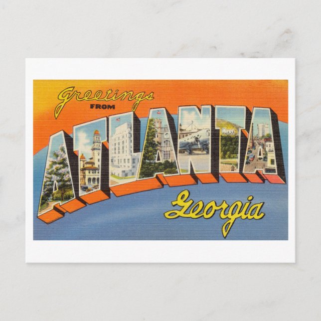 Vintage Greetings from Atlanta, Georgia Postcard (Front)
