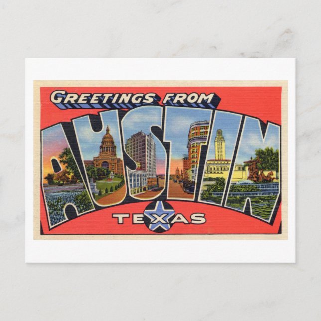 Vintage Greetings from Austin, Texas Postcard (Front)