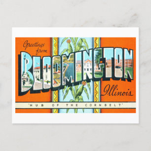 Vintage Greetings from Bloomington, Illinois, Postcard