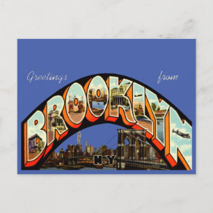 Vintage Greetings From Brooklyn, New York Travel Postcard