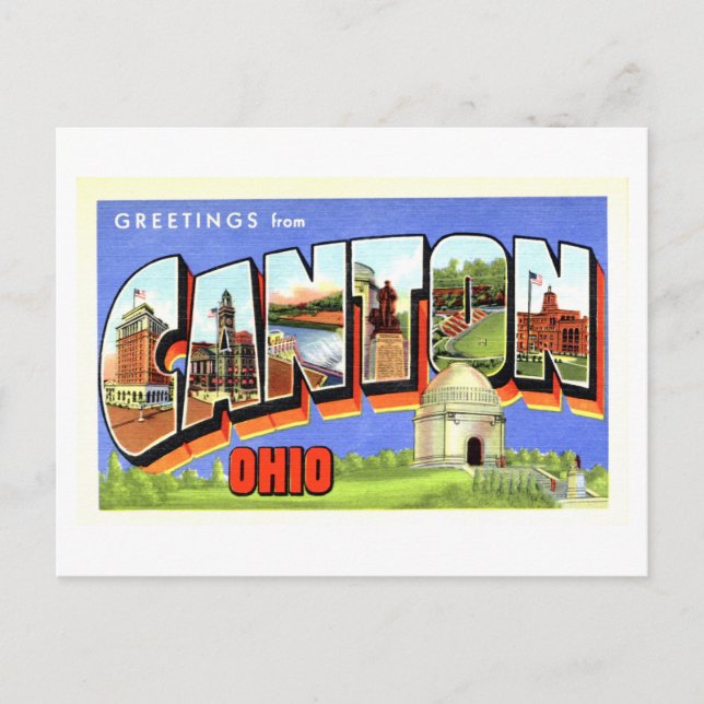Vintage Greetings from Canton, Ohio Postcard (Front)