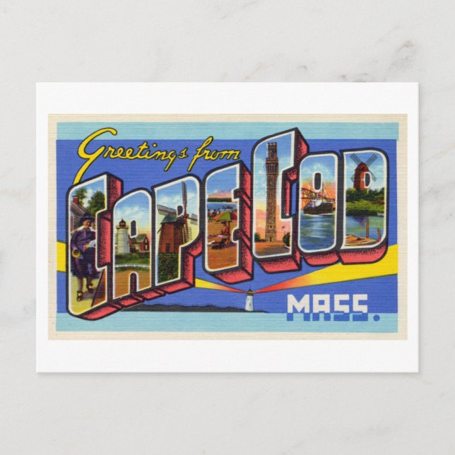 Vintage Greetings from Cape Cod, Massachusetts Postcard (Front)