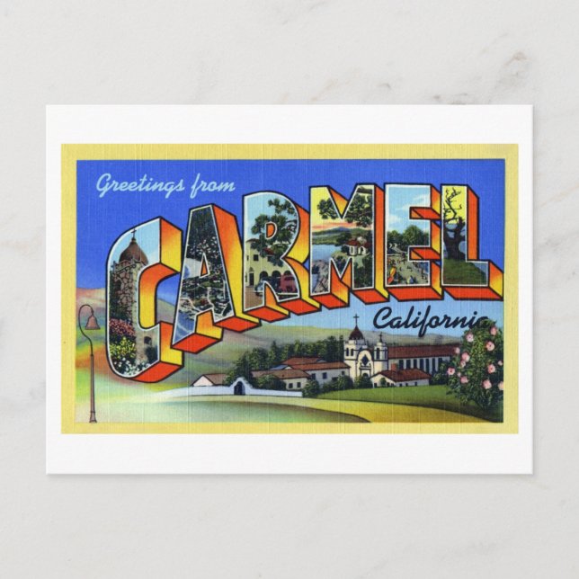 Vintage Greetings from Carmel, California Postcard (Front)