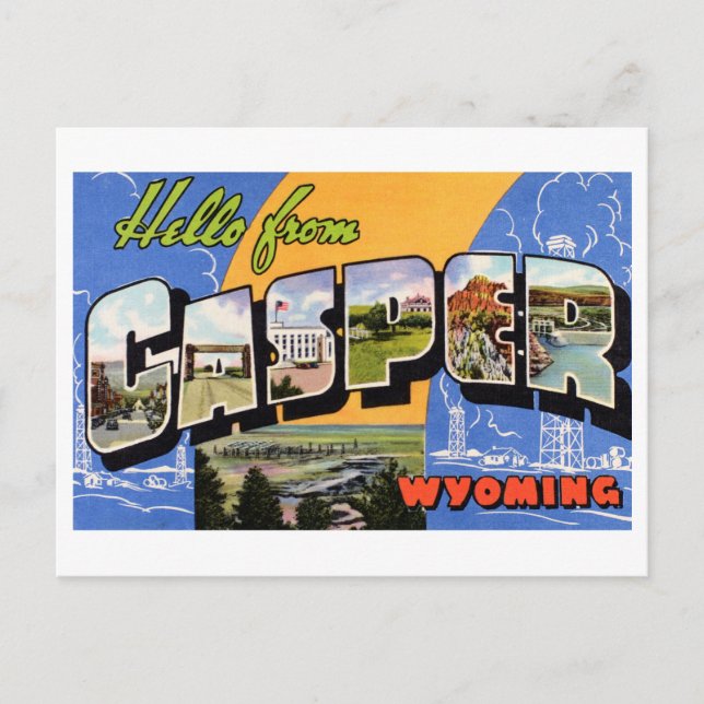 Vintage Greetings from Casper, Wyoming Postcard (Front)
