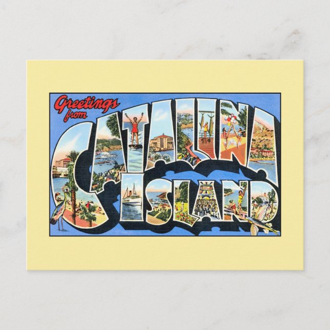 Vintage greetings from Catalina Island California Postcard (Front)