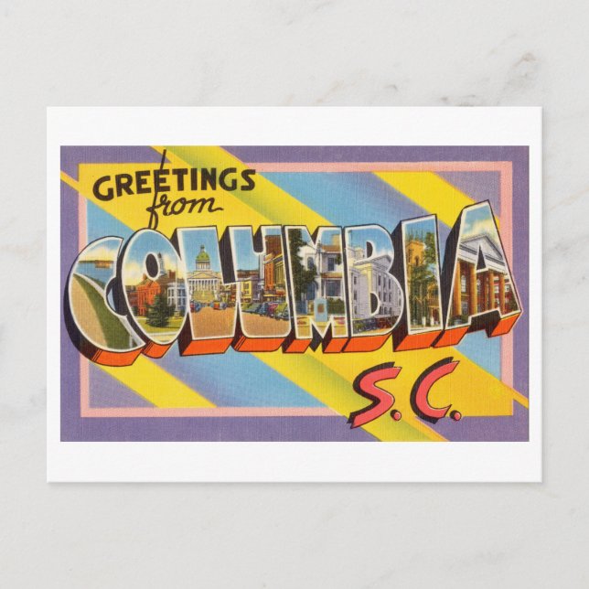 Vintage Greetings from Columbia, South Carolina Postcard (Front)