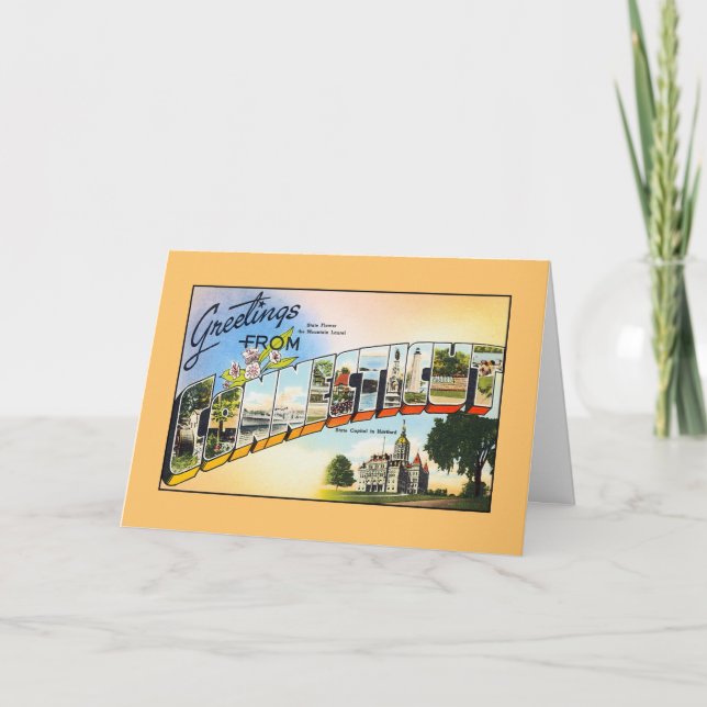 Vintage greetings from Connecticut Card (Front)