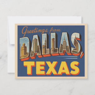 Vintage "Greetings from Dallas, Texas" Postcard